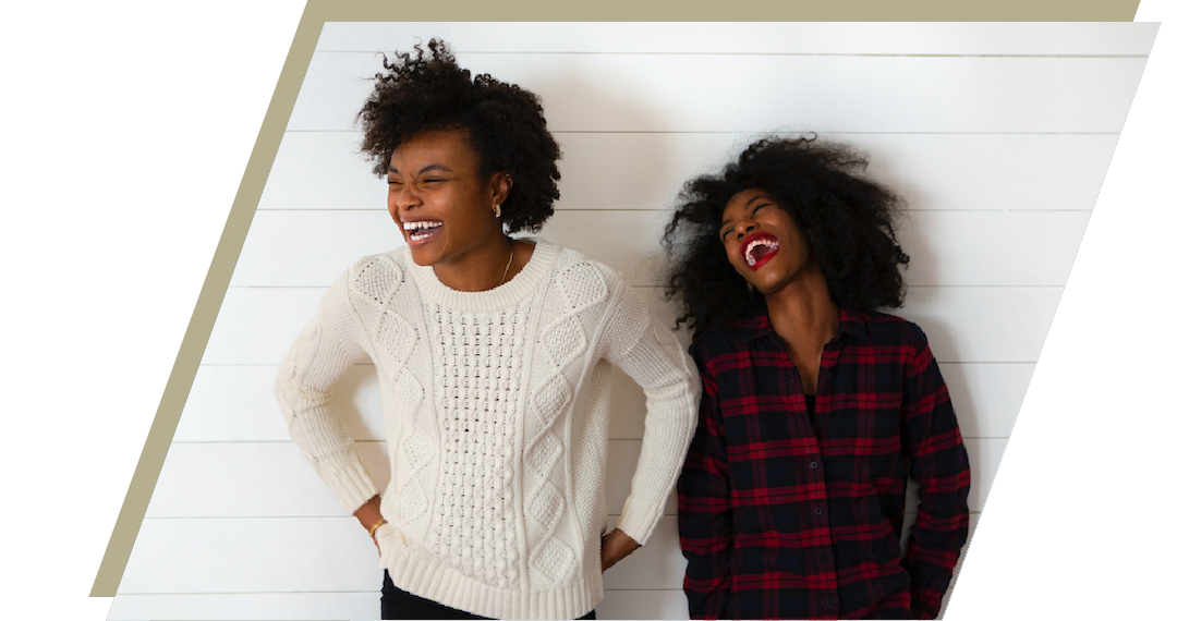 two young women laughing