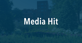 Graphic that displays the text Media Hit.
