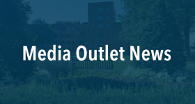 Graphic that displays the text Media Outlet News.
